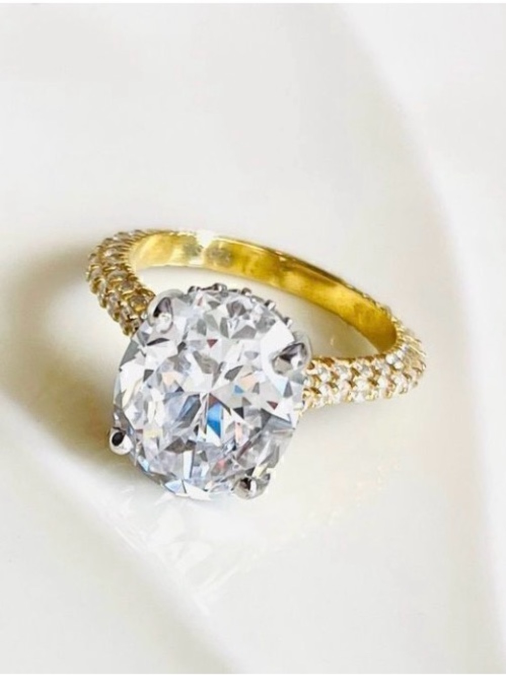♥️ 4.30Ct Oval Cubic Zirconia Solitaire Engagement Ring, size 6 FREE SHIPPING